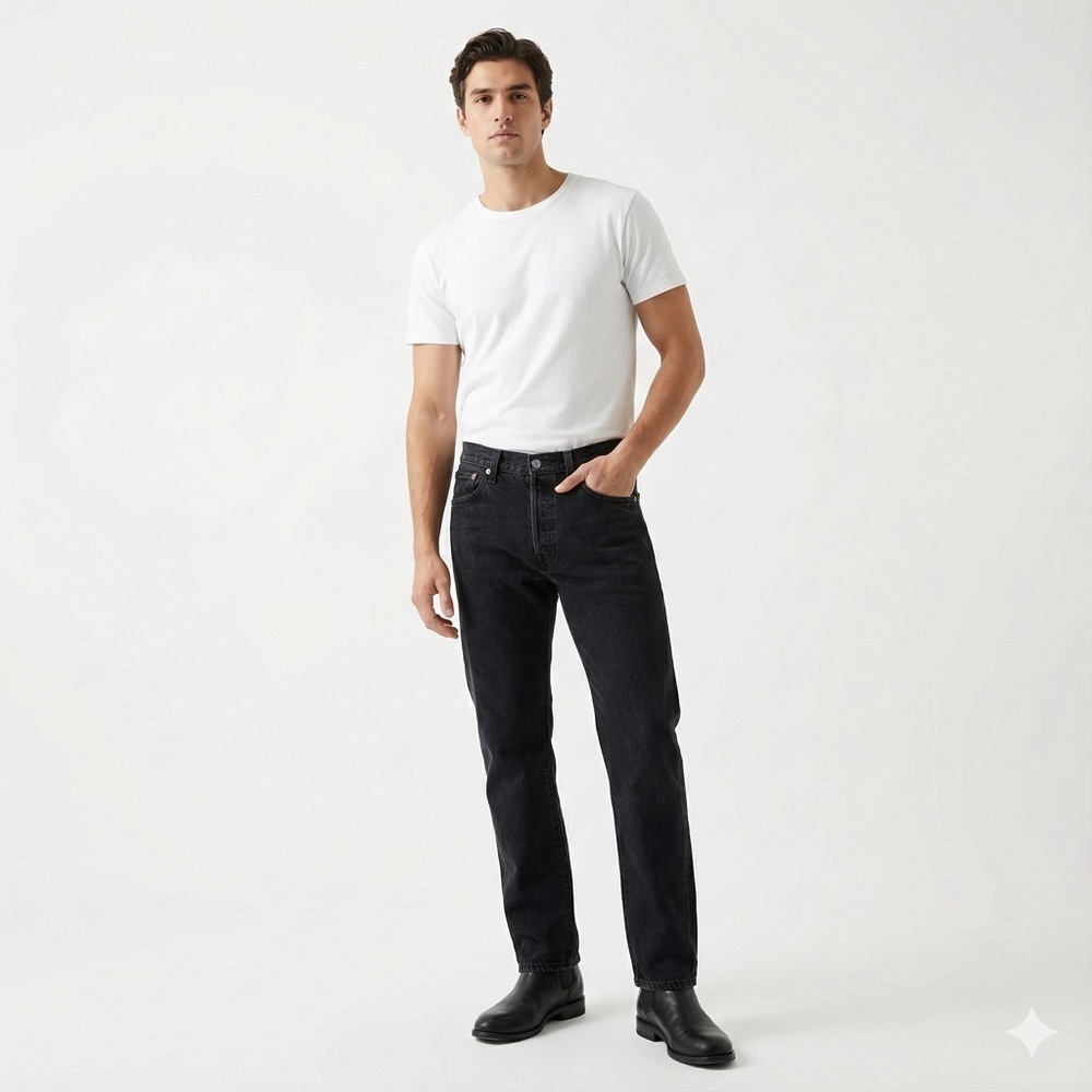 Levi’s 501 90s / Y2K Vintage Black Button Fly Straight Leg Denim